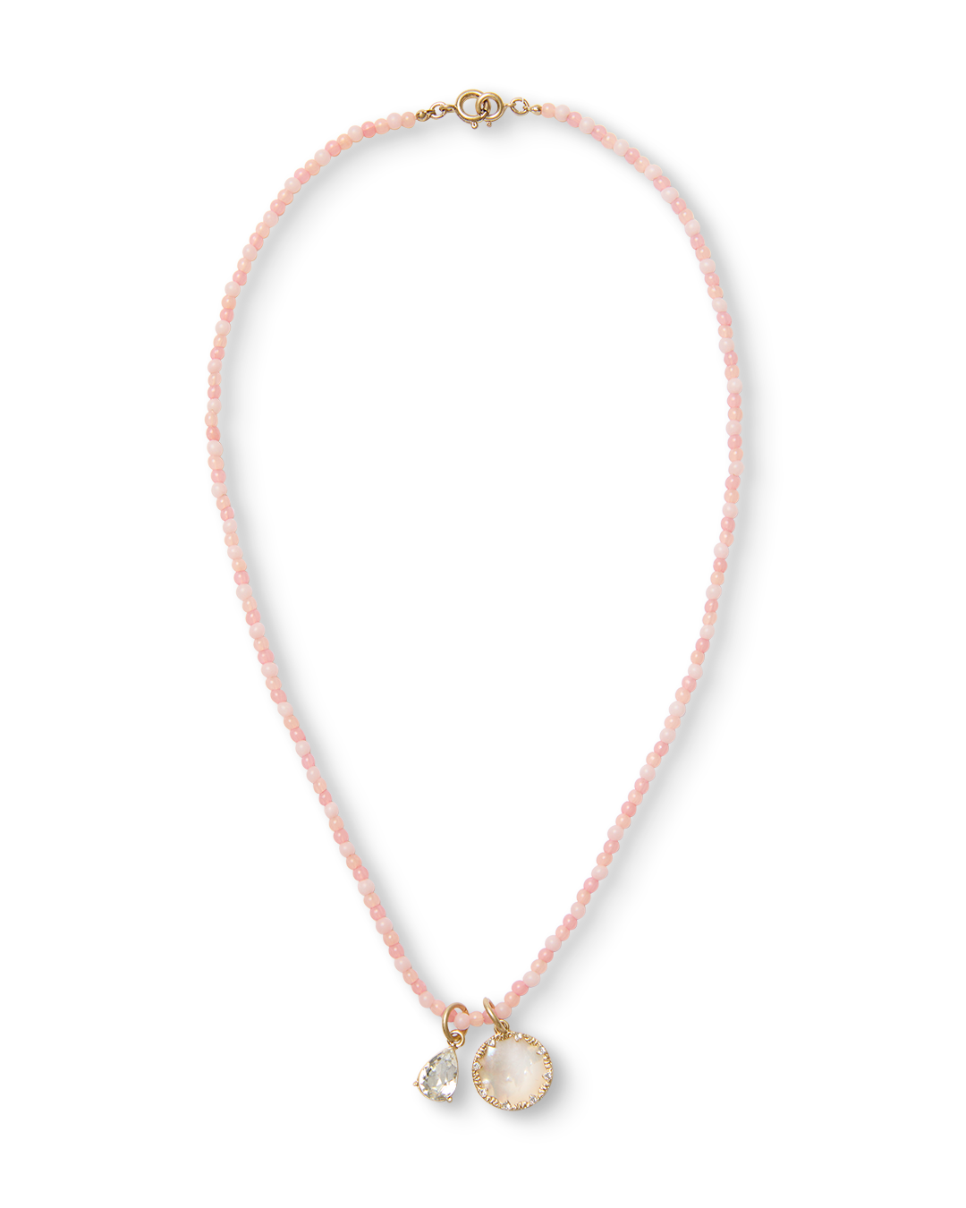 dress up gold chain Solid Gold Pearl Droplet Necklace main image 1