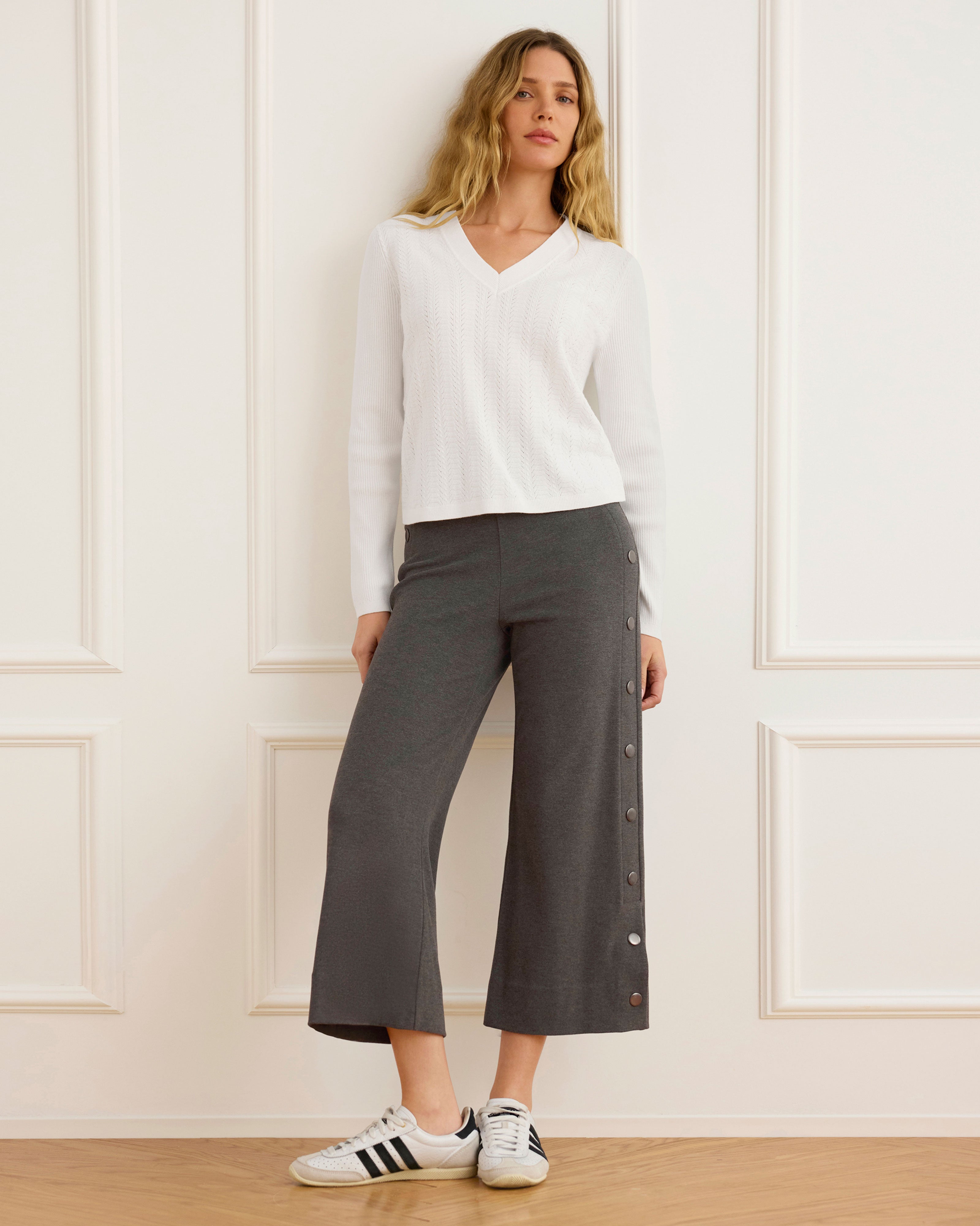 High Rise Wide Leg Pants | Snap Crop – Cabi Clothing
