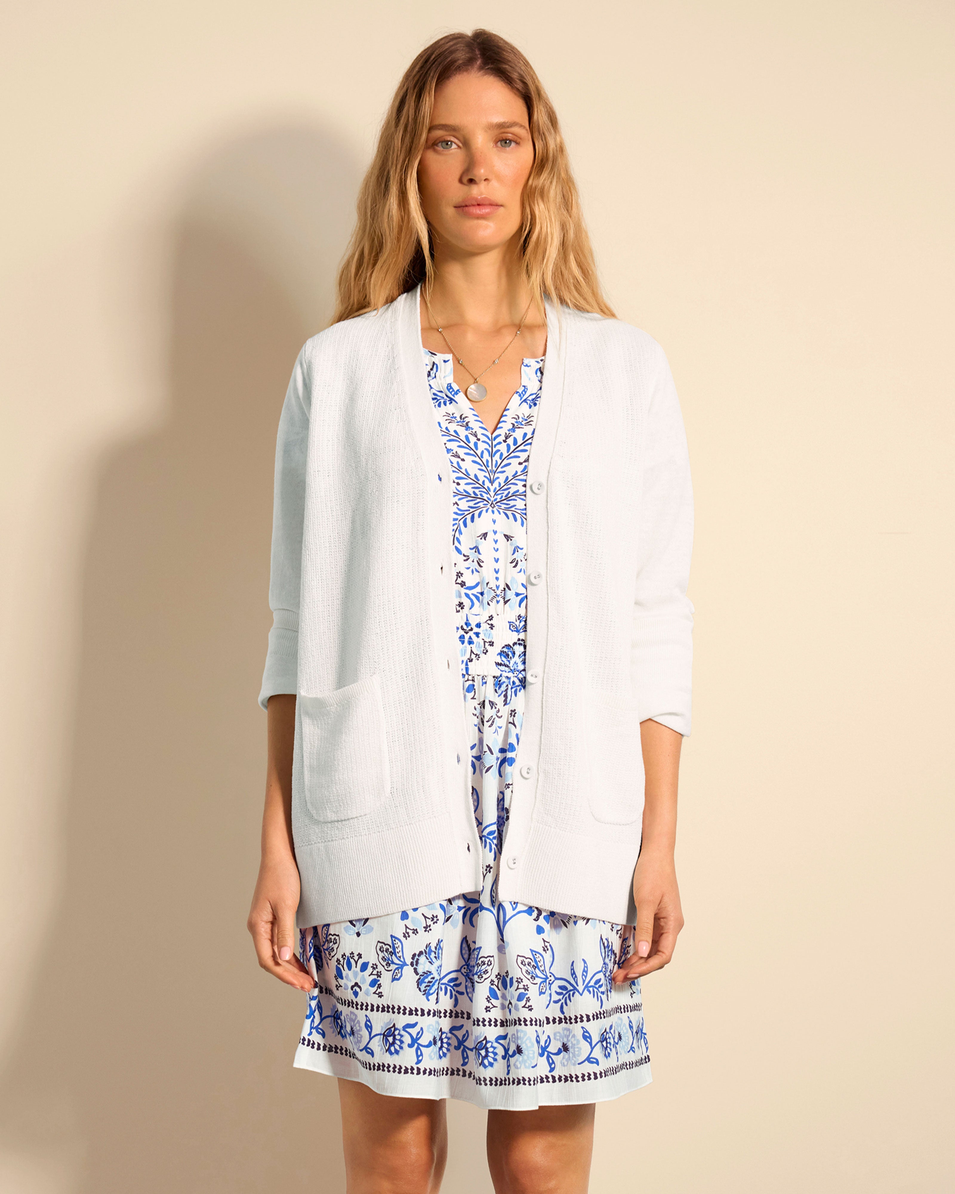 Women's White Cardigan Sweater | Clubhouse Cardigan