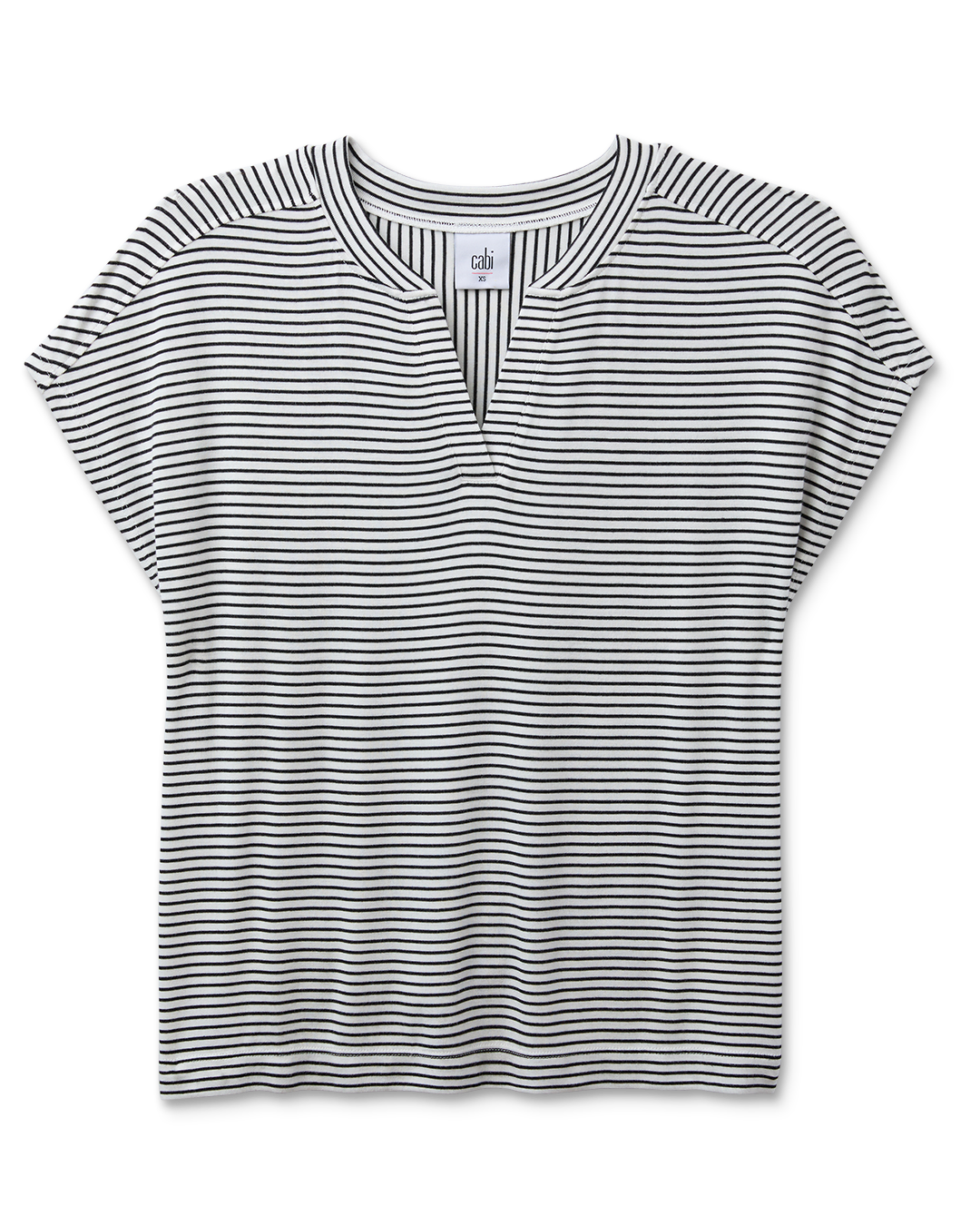 Black and White Striped V-neck T-shirt | Ace Tee | Cabi – Cabi