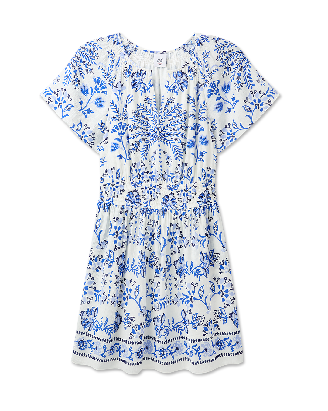 Women's Blue and White Floral Dress | Santorini Dress Cabi Clothing Women's Blue and White Floral Dress | Santorini Dress Cabi Clothing
