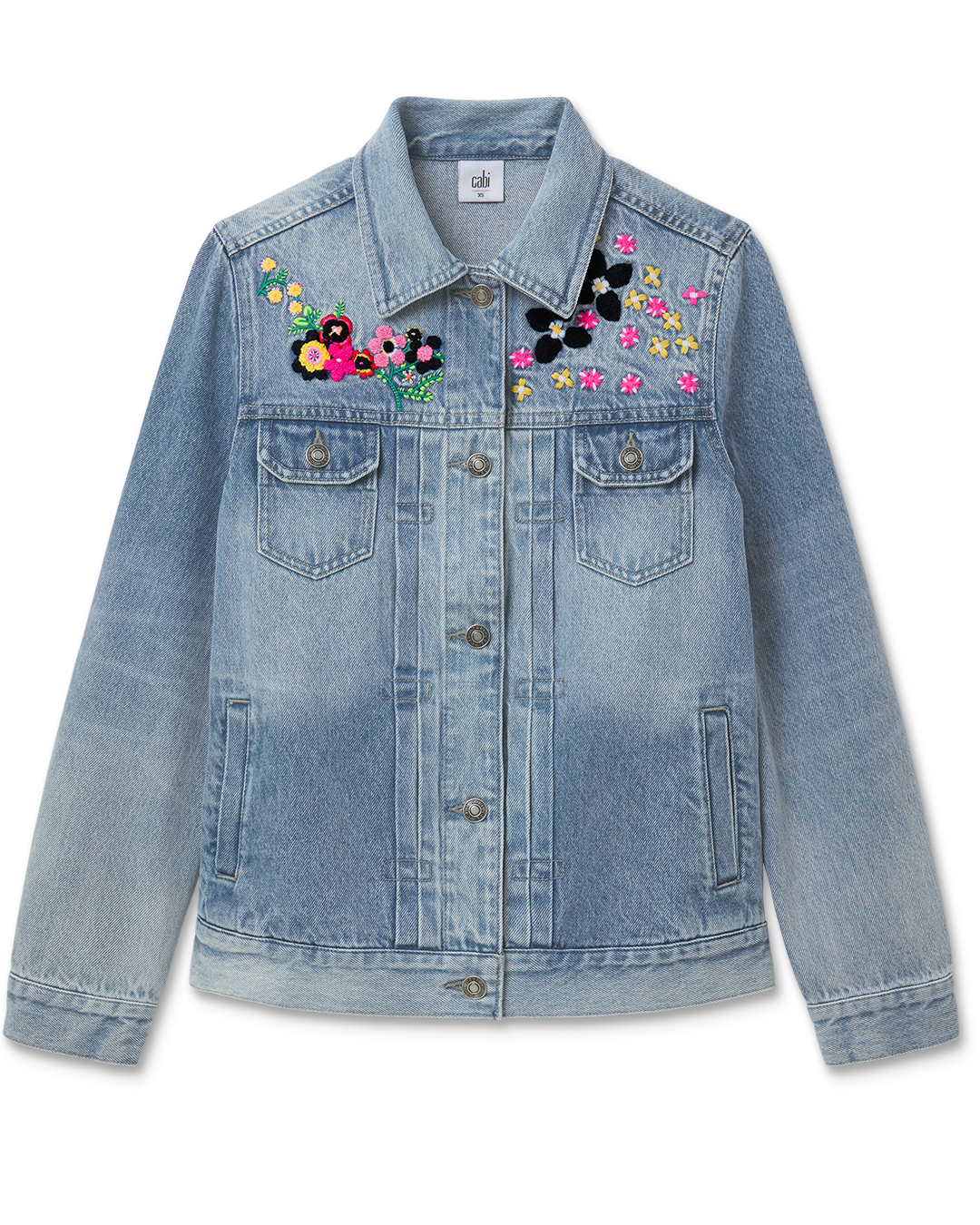 Floral Embroidered Denim Jacket – Cabi Clothing
