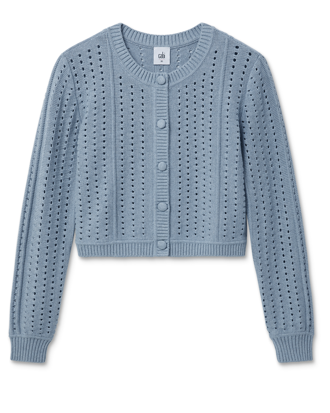 Heather Blue Open Weave Knit Cardigan – Cabi Clothing