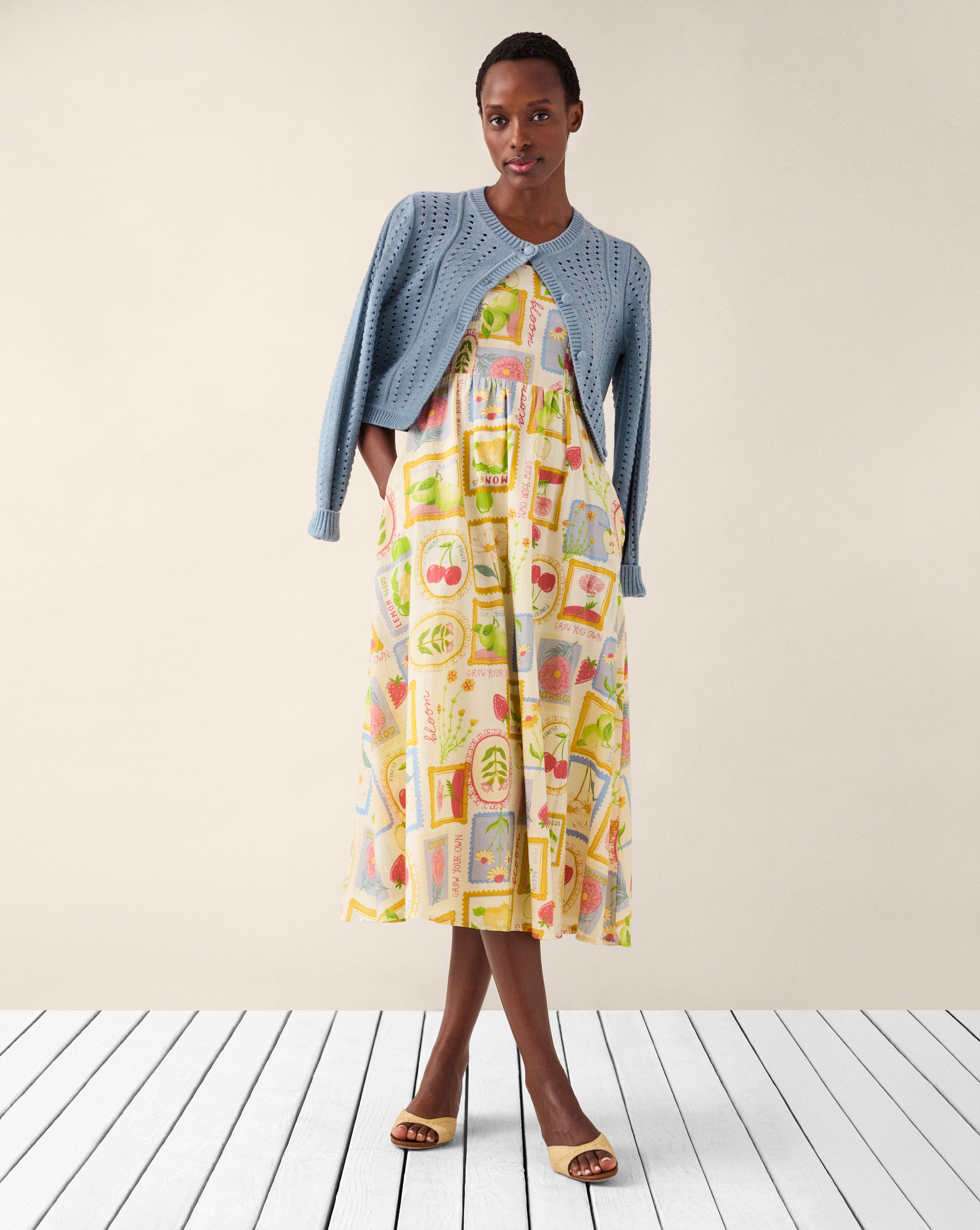 Heather Blue Open Weave Knit Cardigan – Cabi Clothing