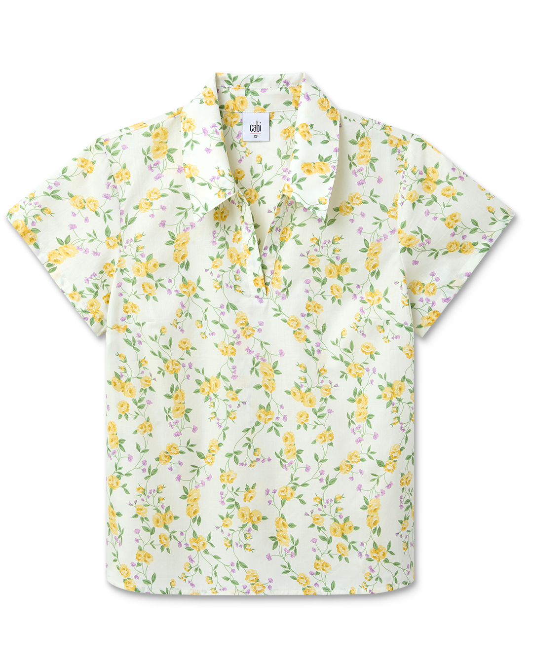 Yellow and White Floral Top | Blossom Top – Cabi Clothing