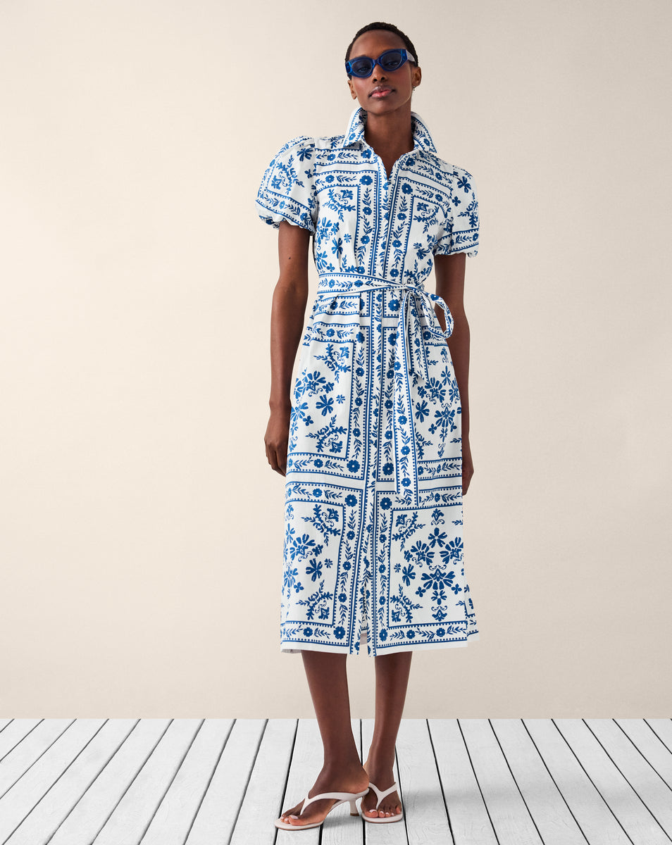 blue and white print dress Daydream Size:34E FÅGELFJÄLLET 6-drawer dresser, dark price_Under 399 featuring a dreamy watercolor
