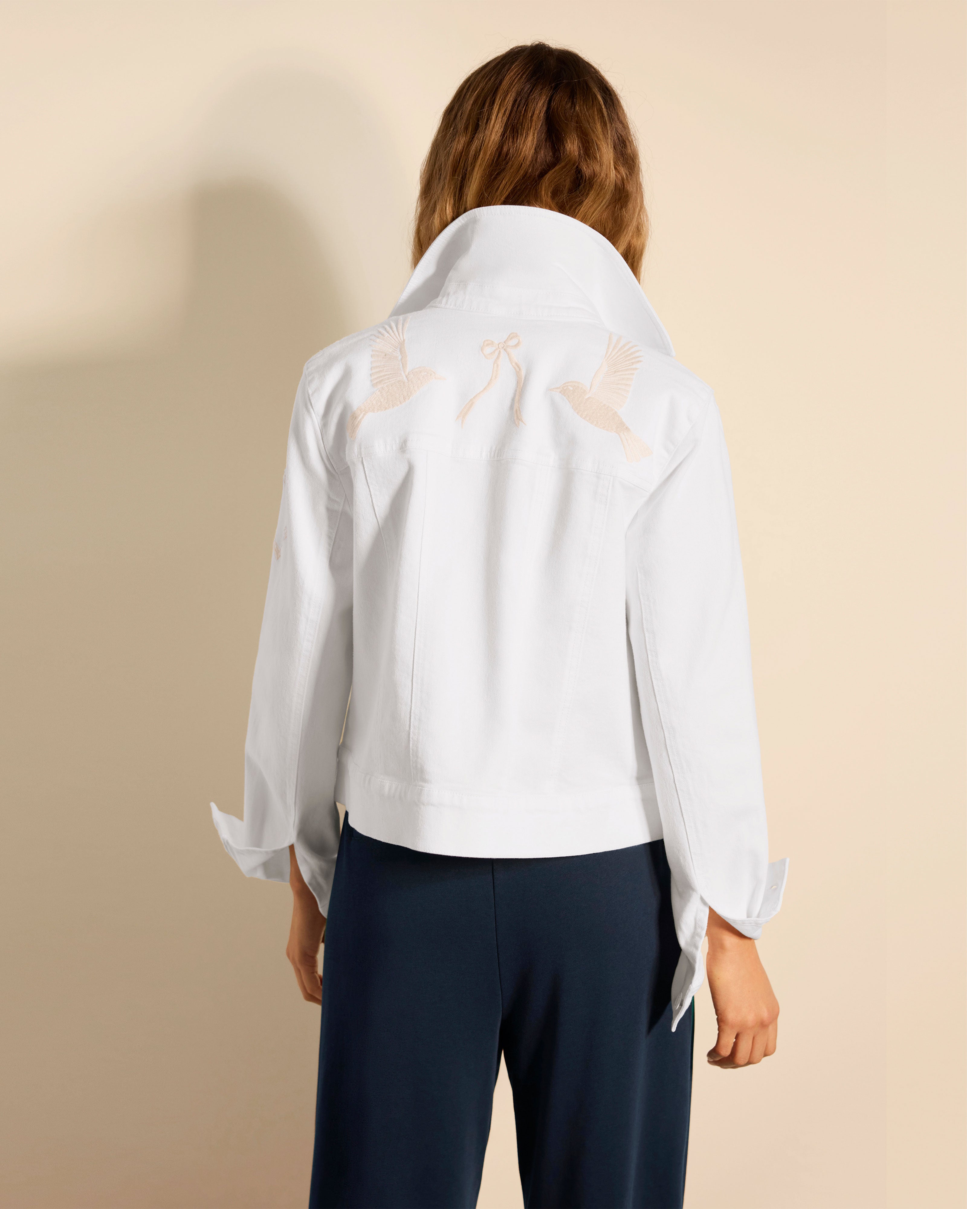 Women's White Denim Jacket | Ladybird Jacket | Cabi – Cabi Clothing