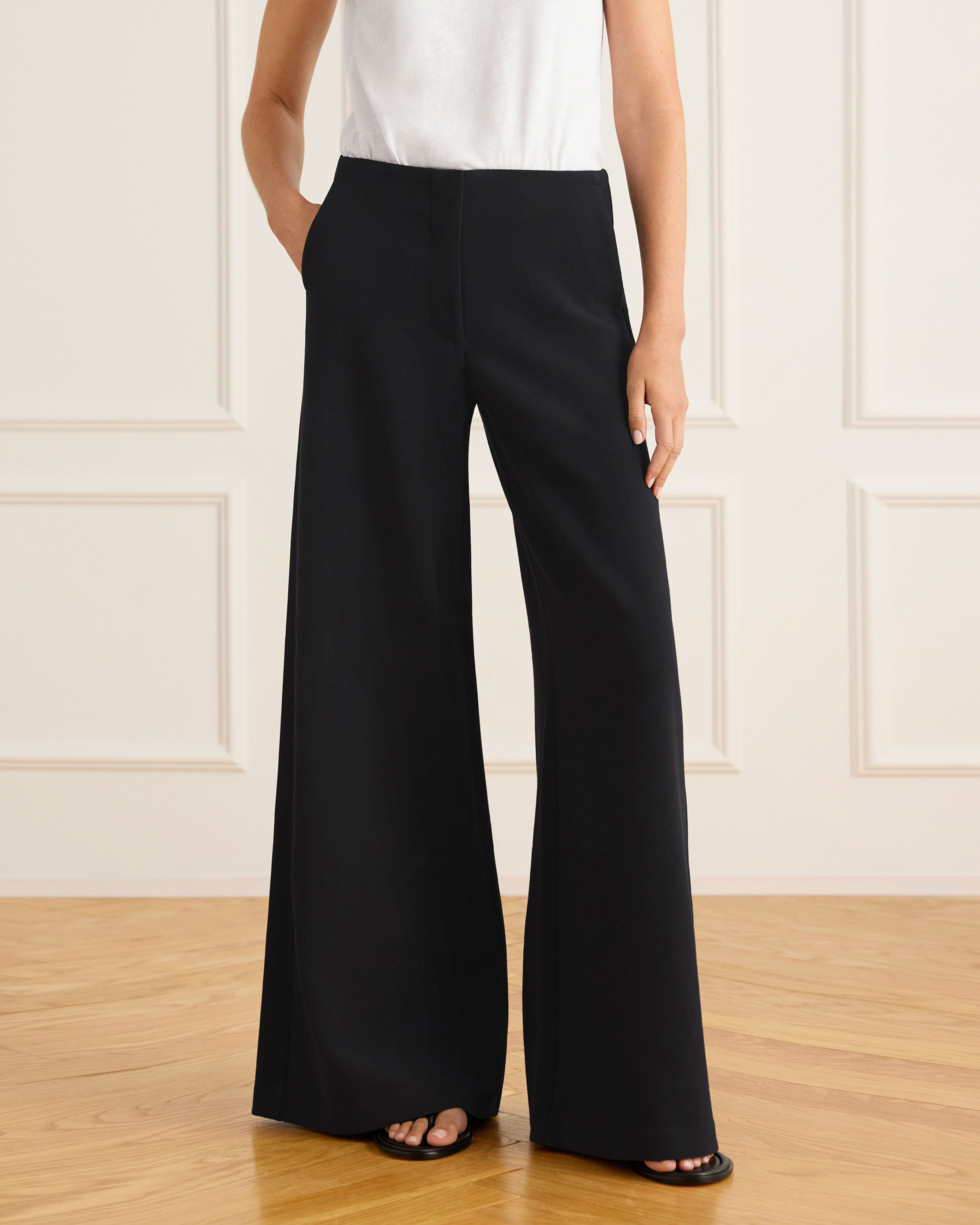 Women's Black Wide Leg Trouser | Toni Trouser – Cabi Clothing