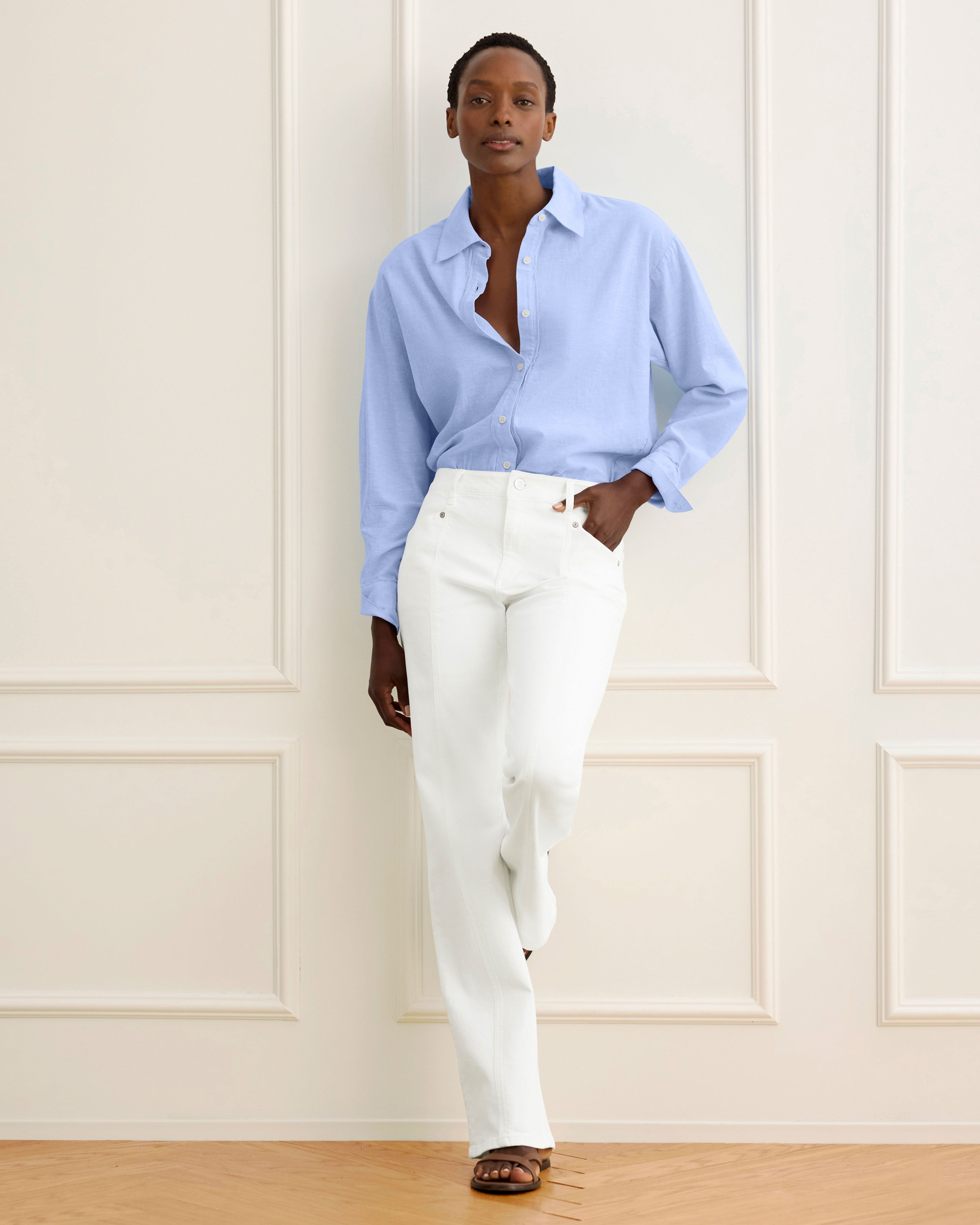 Women's White Wide Leg Jeans | Lark Jean – Cabi Clothing
