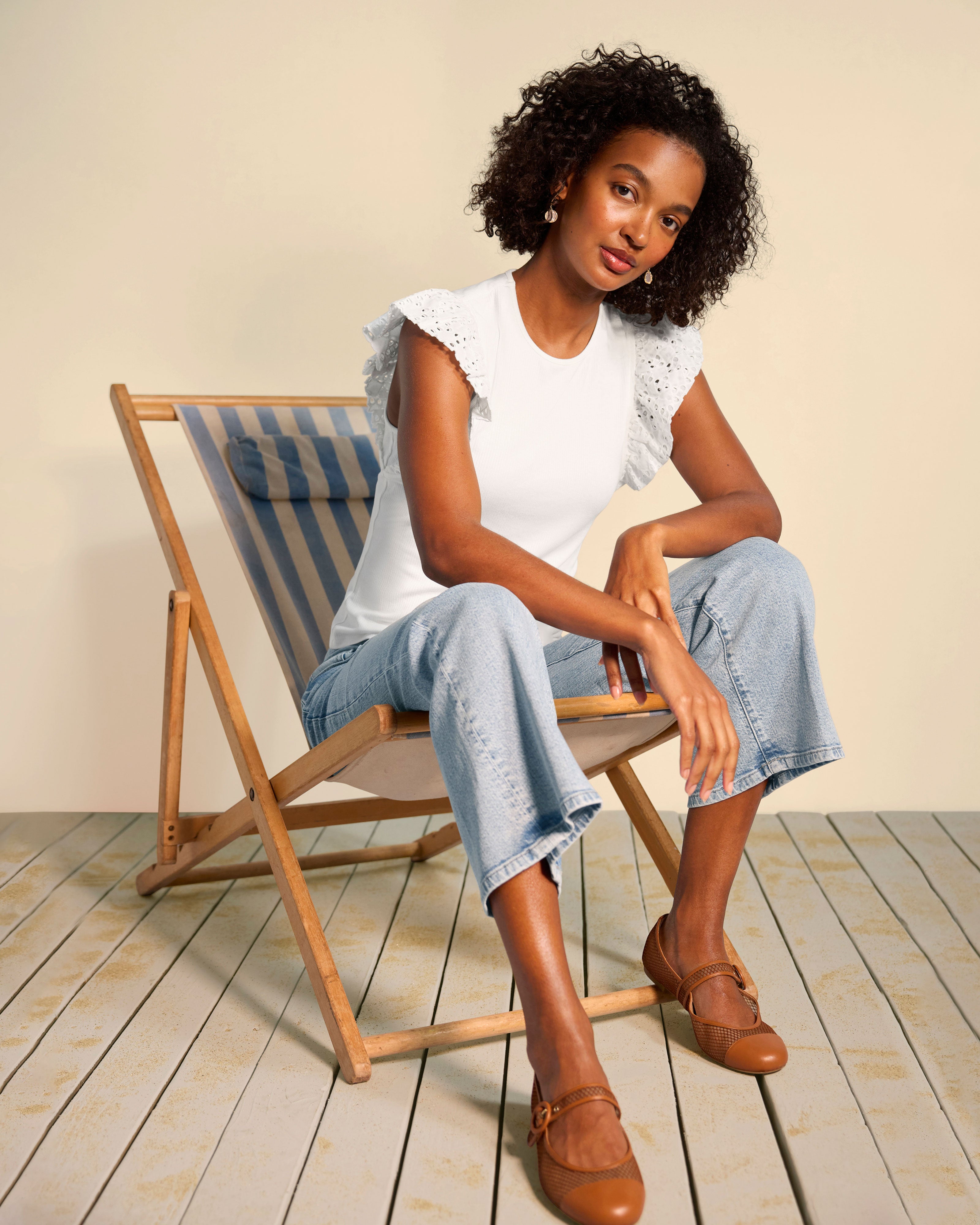 Women's White Flutter Sleeve Top | Frill Tee | Cabi – Cabi Clothing
