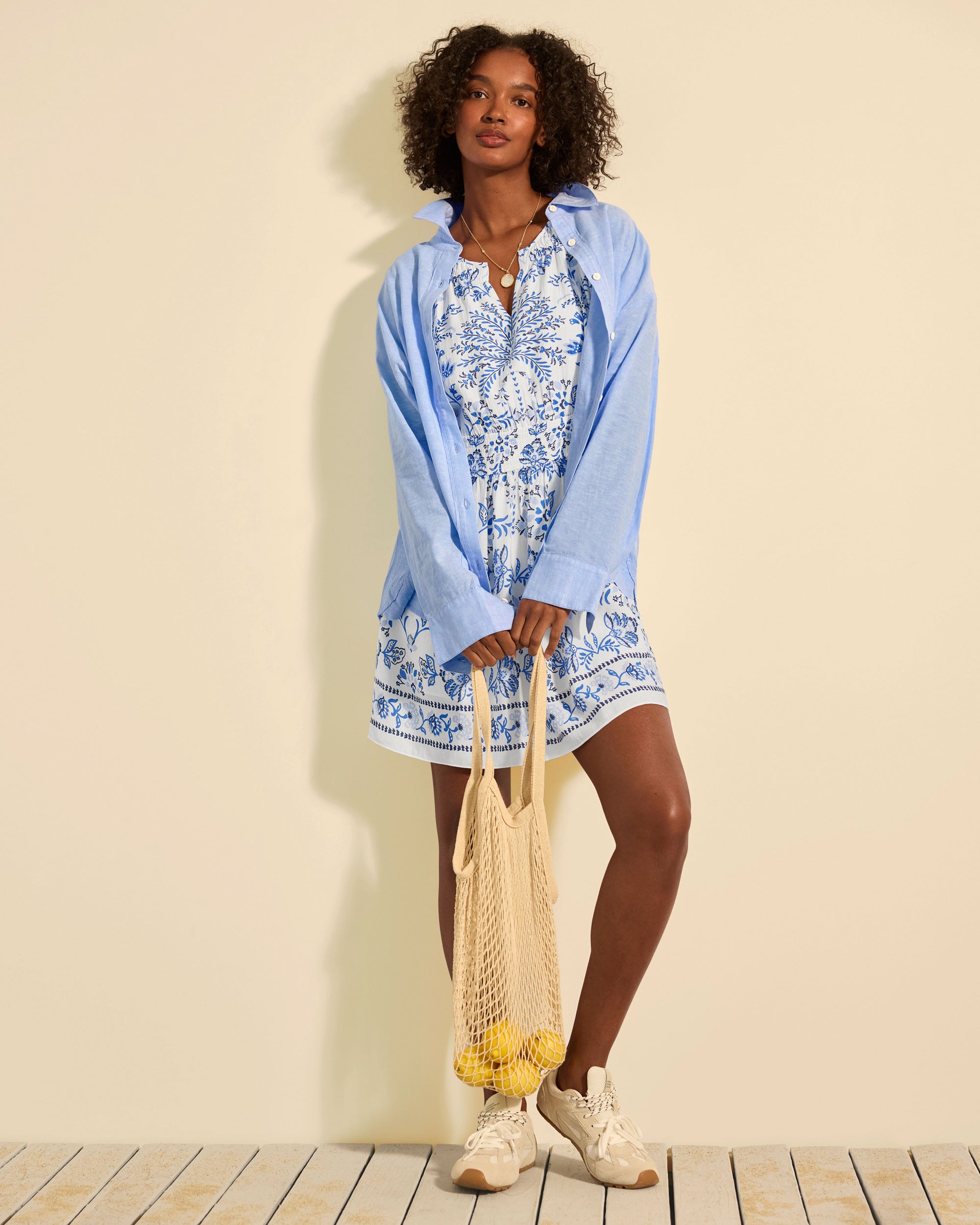 Women's Blue and White Floral Dress | Santorini Dress Cabi Clothing Women's Blue and White Floral Dress | Santorini Dress Cabi Clothing