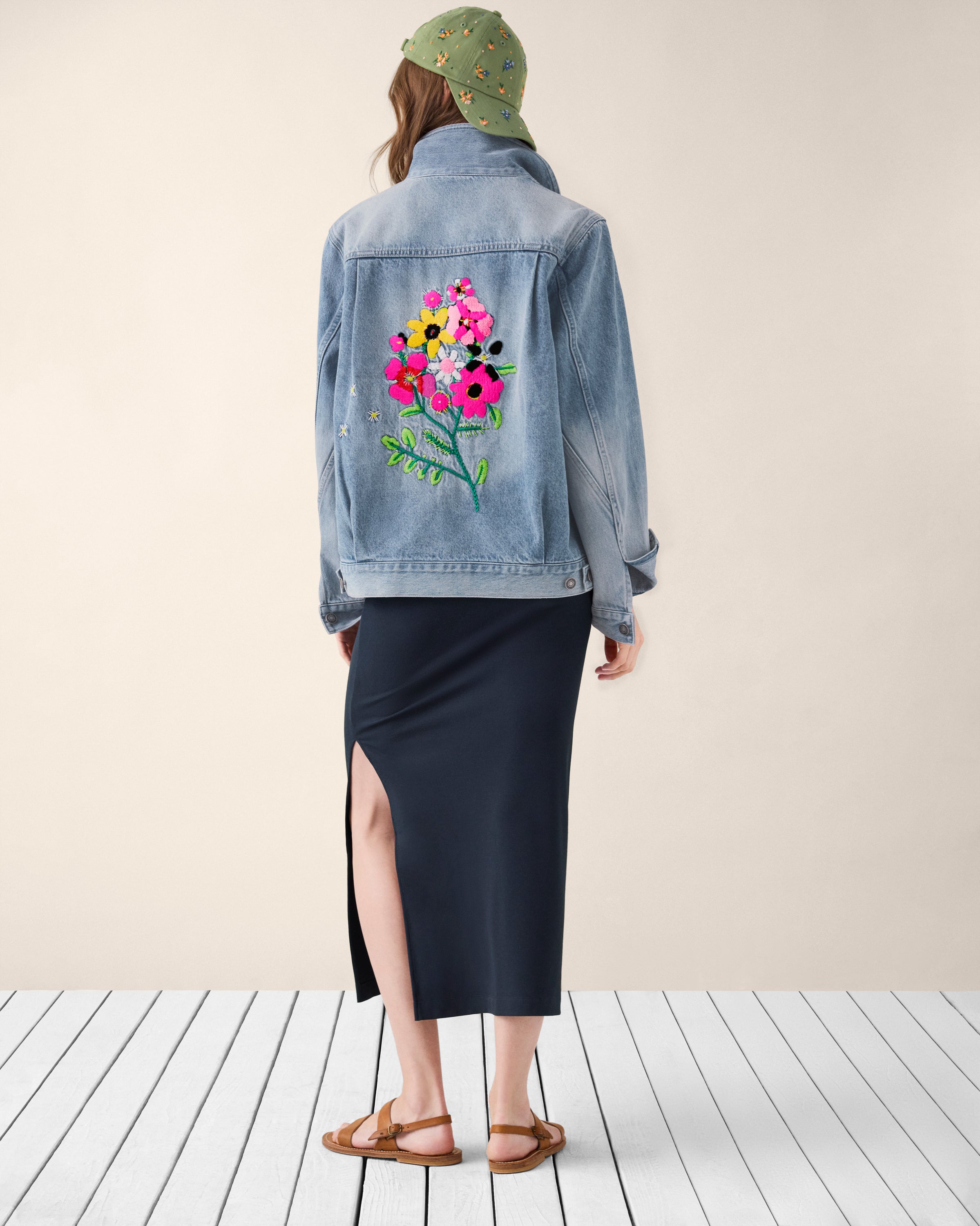 Floral Embroidered Denim Jacket – Cabi Clothing