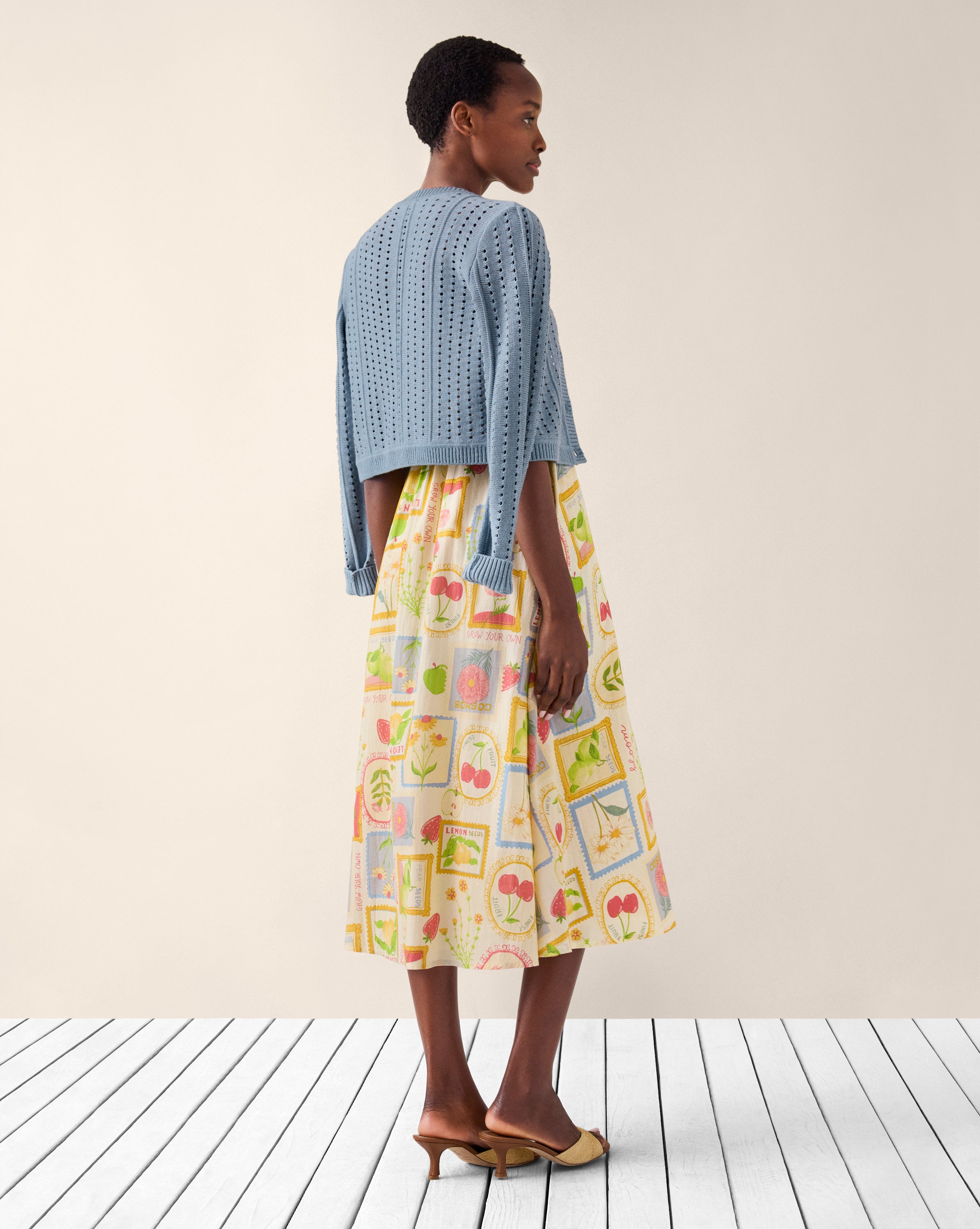 Heather Blue Open Weave Knit Cardigan – Cabi Clothing