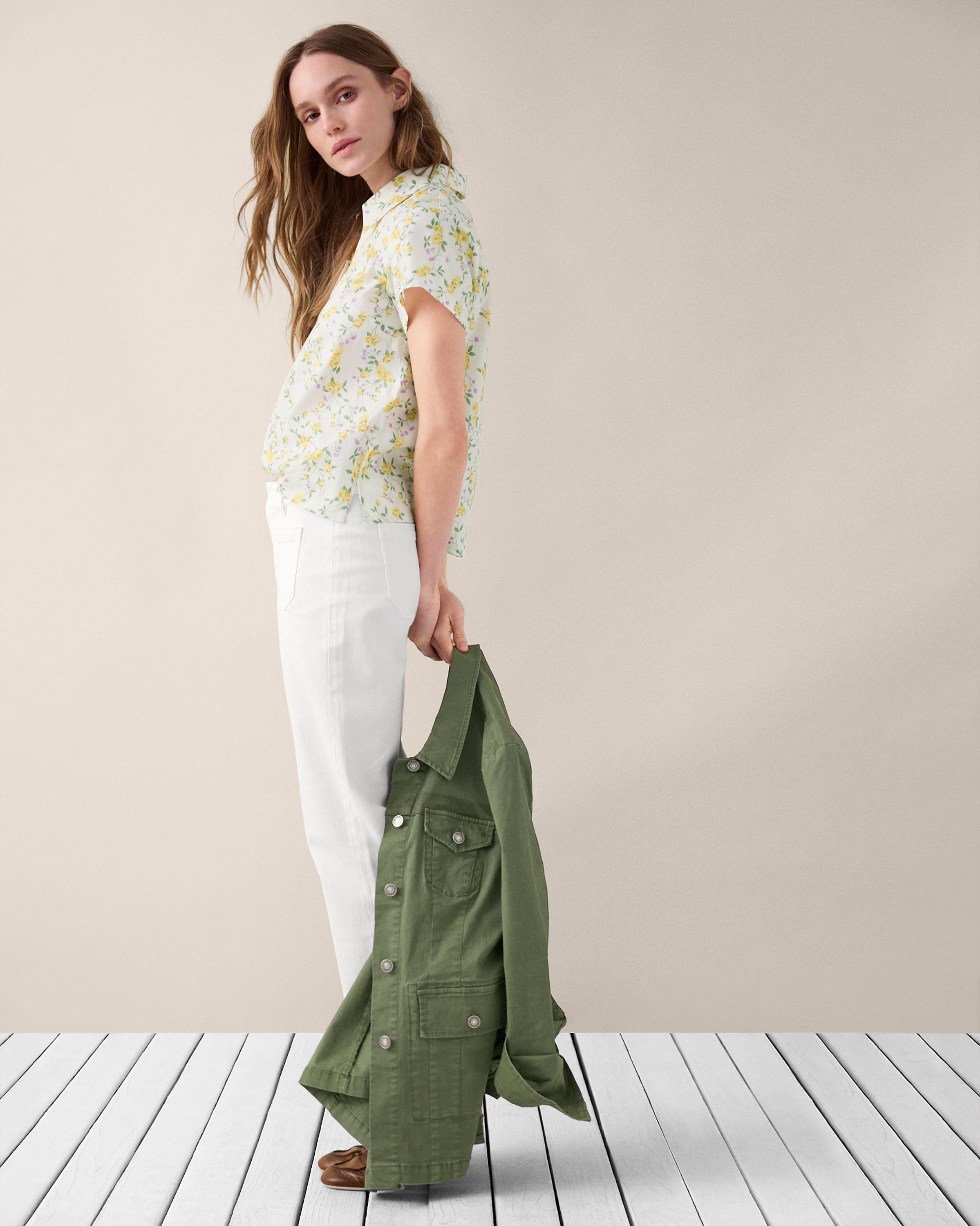 Yellow and White Floral Top | Blossom Top – Cabi Clothing