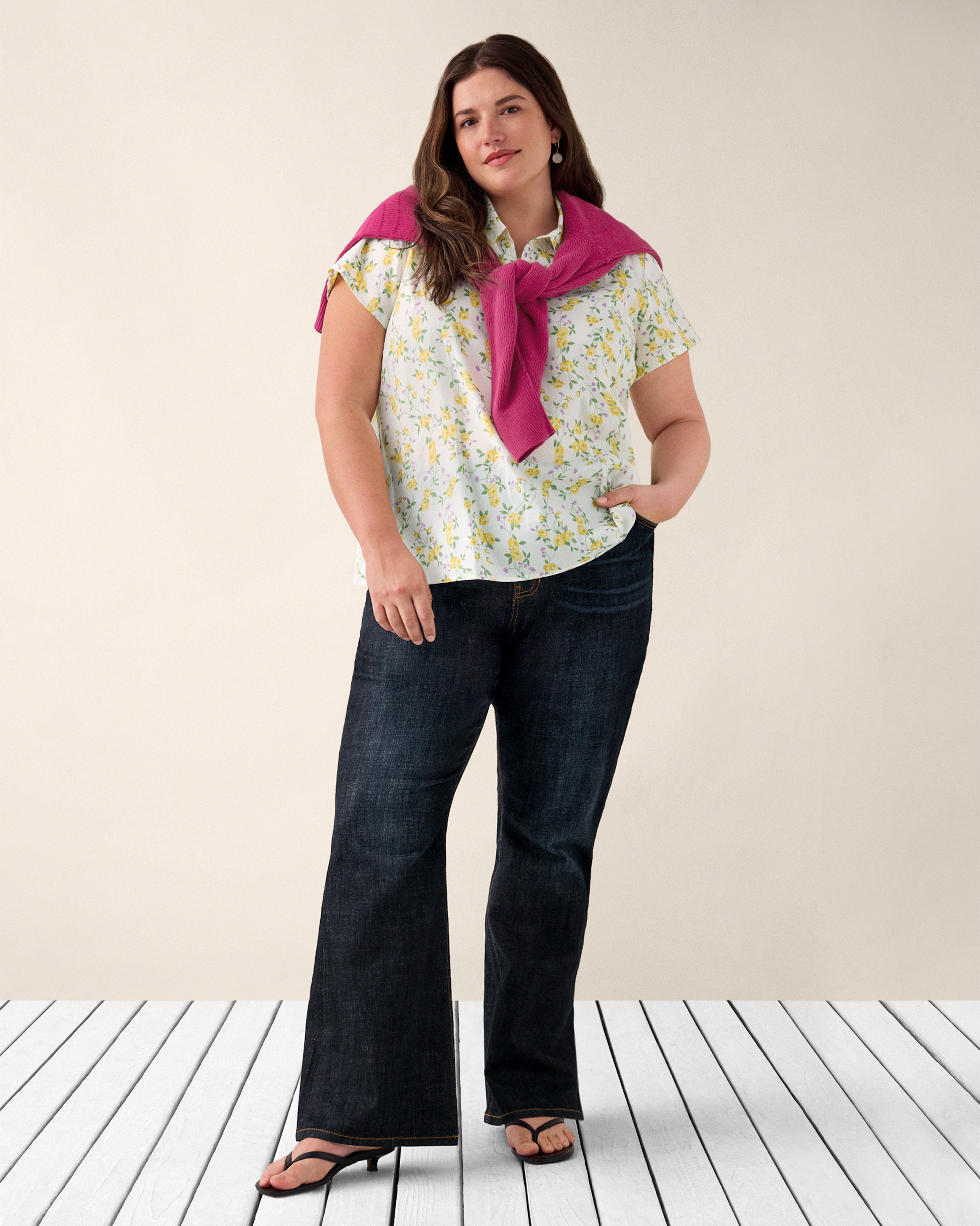 Yellow and White Floral Top | Blossom Top – Cabi Clothing