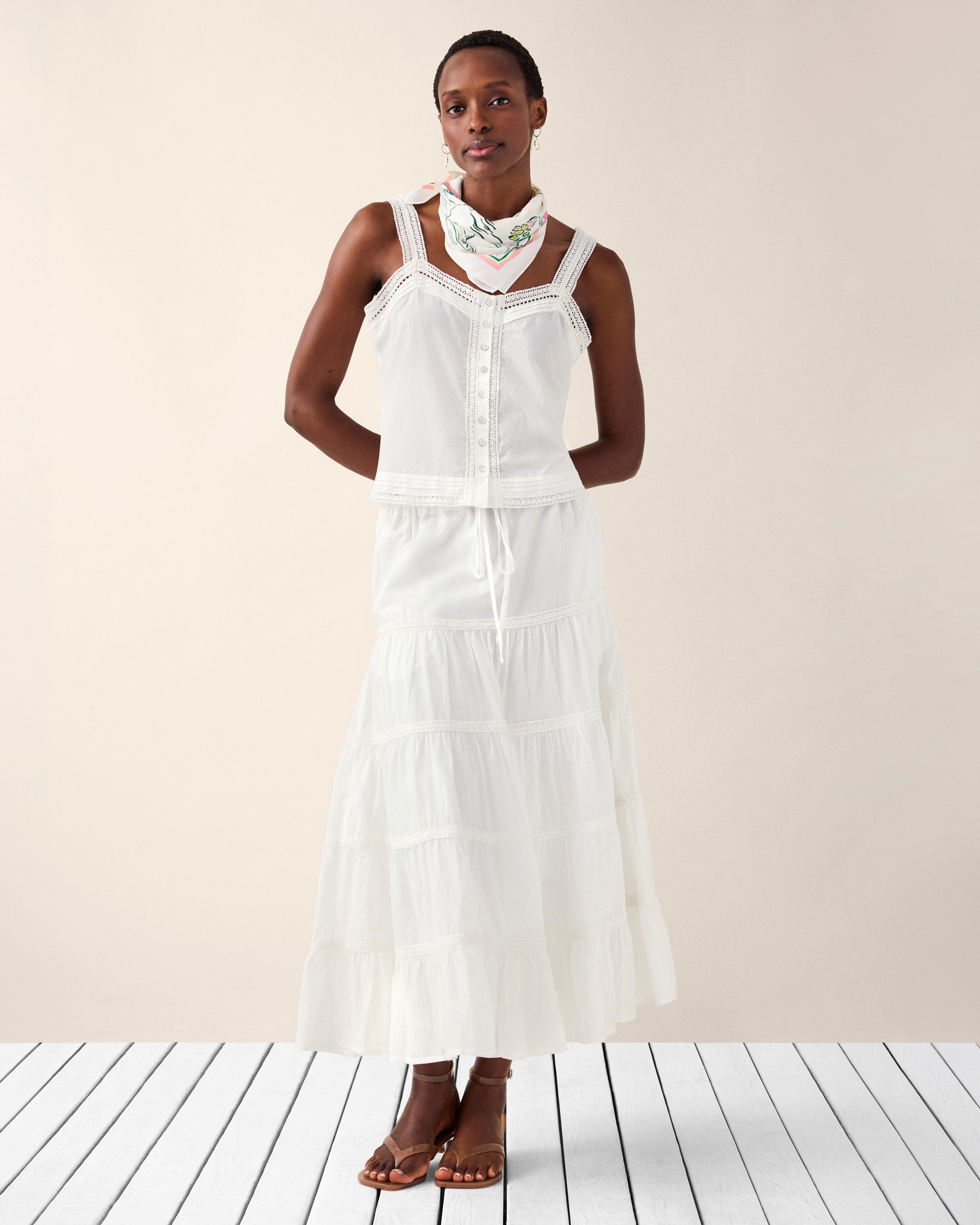 Women's White Cotton Maxi Skirt | Ingenue Skirt – Cabi Clothing