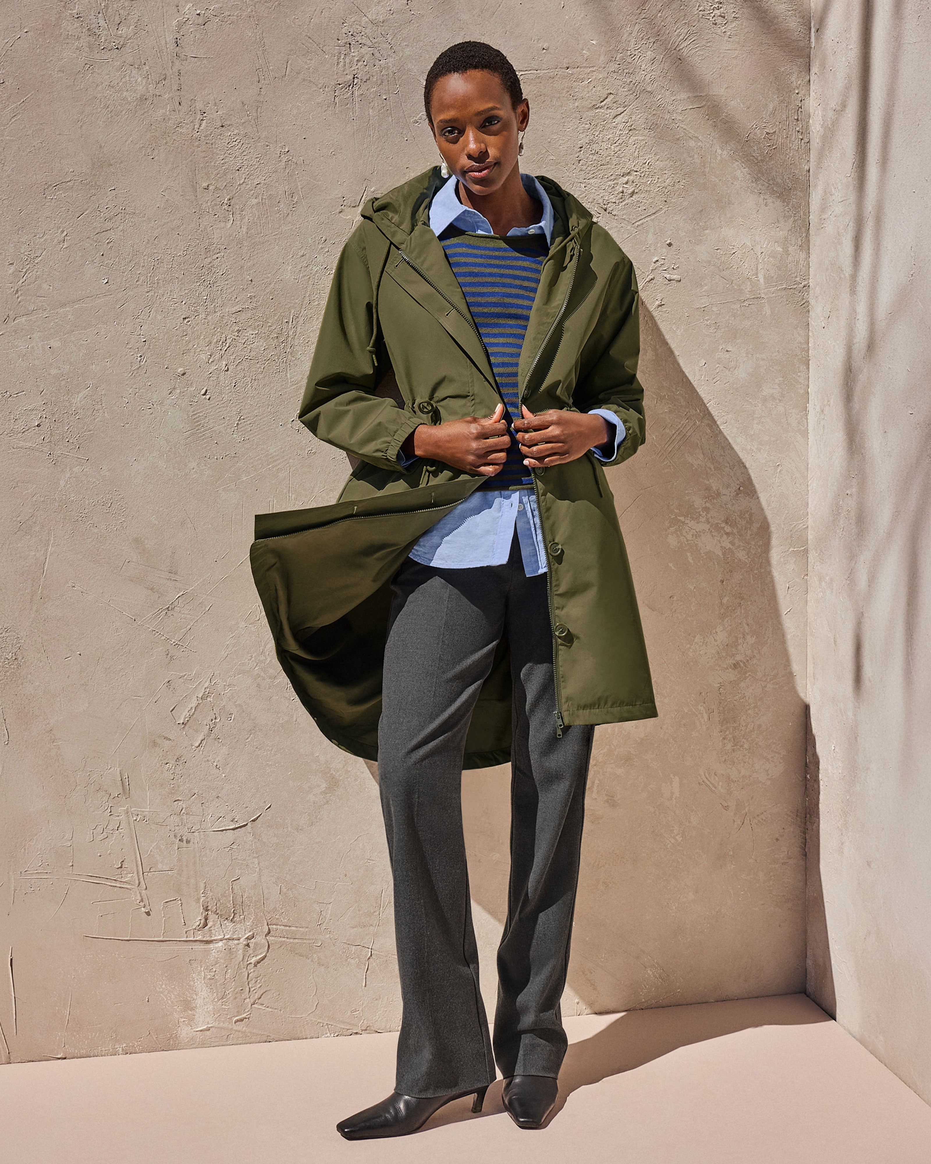 Women's Olive Green Woven Jacket | Stormy Jacket – Cabi Clothing