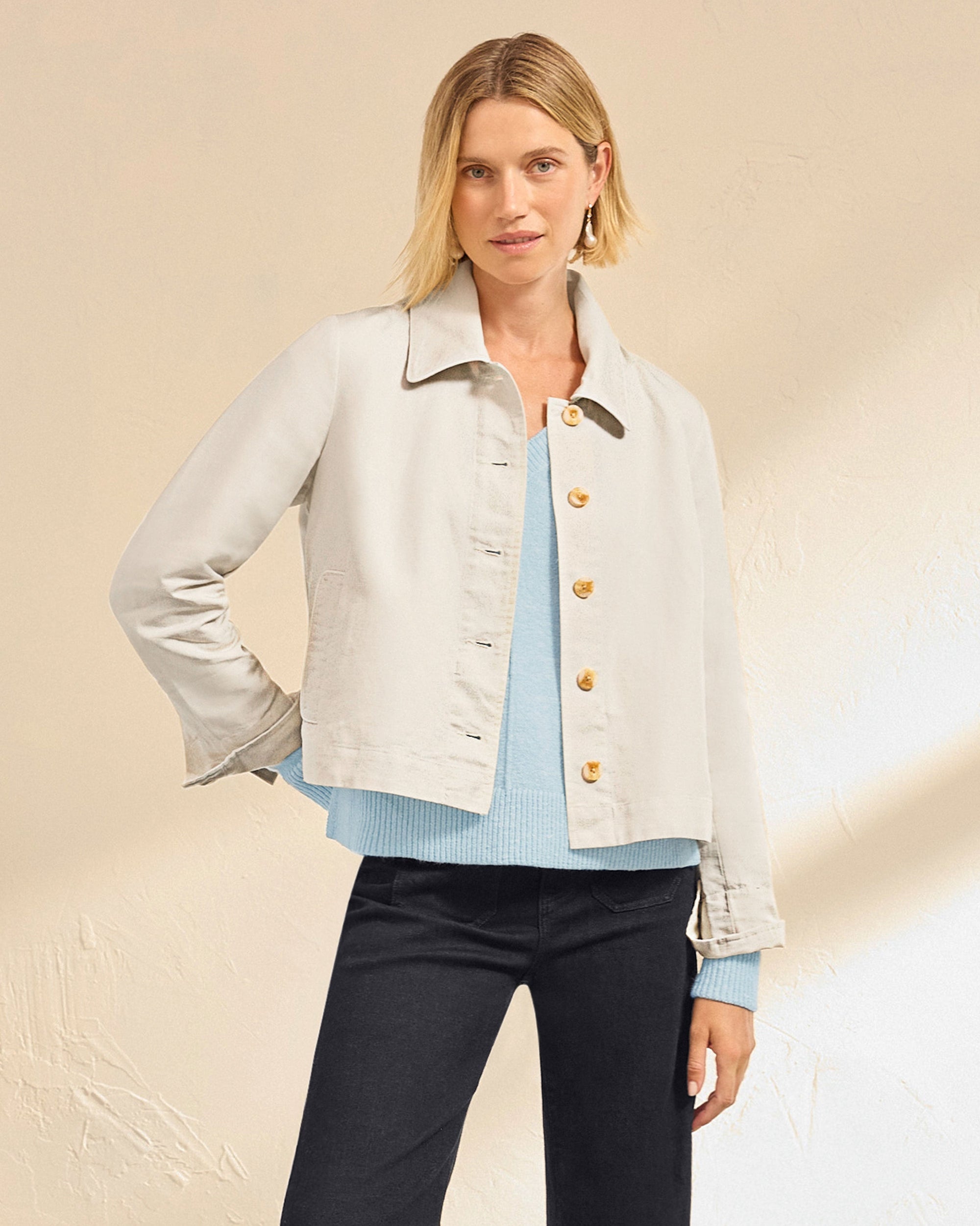 Women’s Cream Linen Jacket