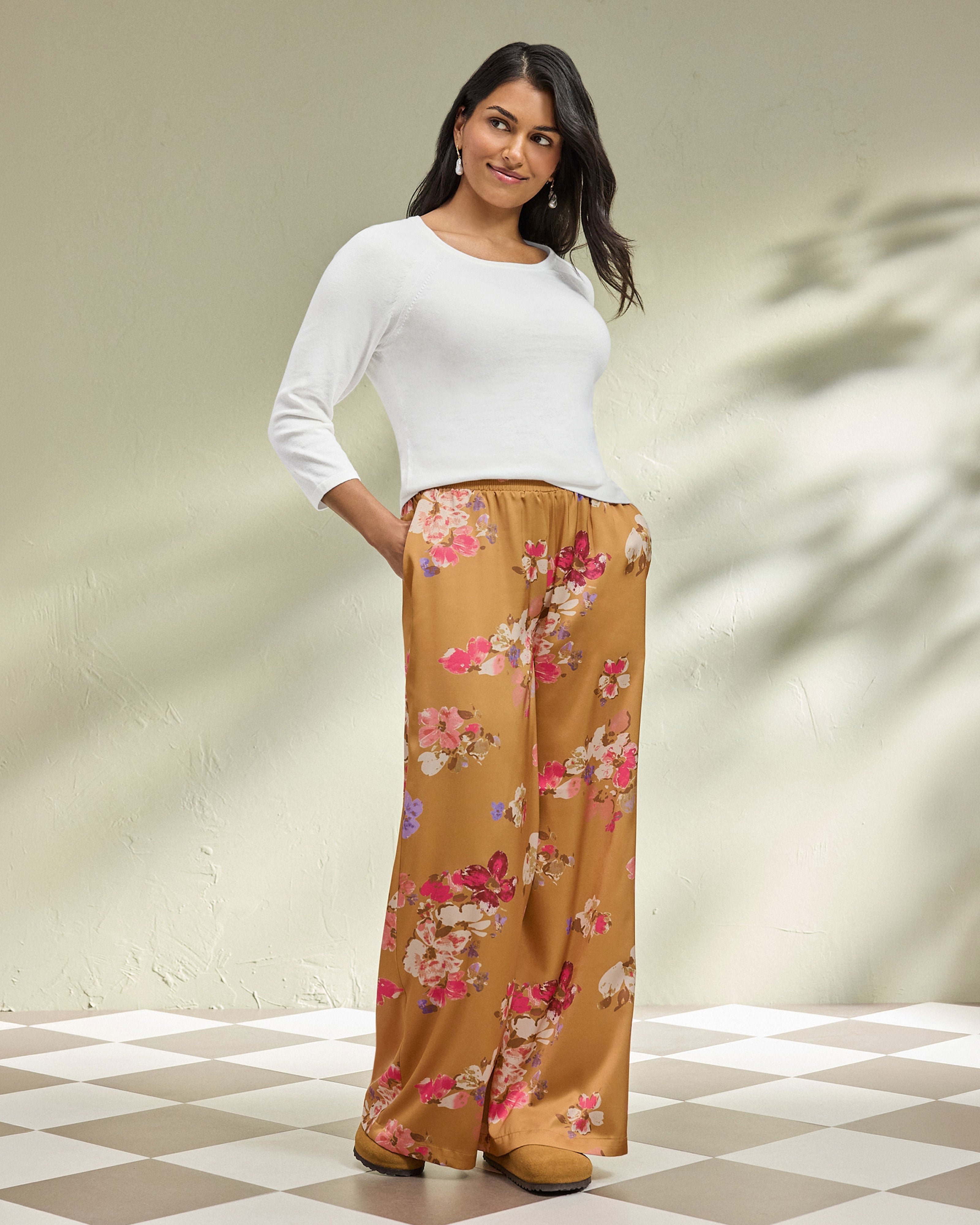 Women's Satin Floral Pants | Goldie Pant – Cabi Clothing
