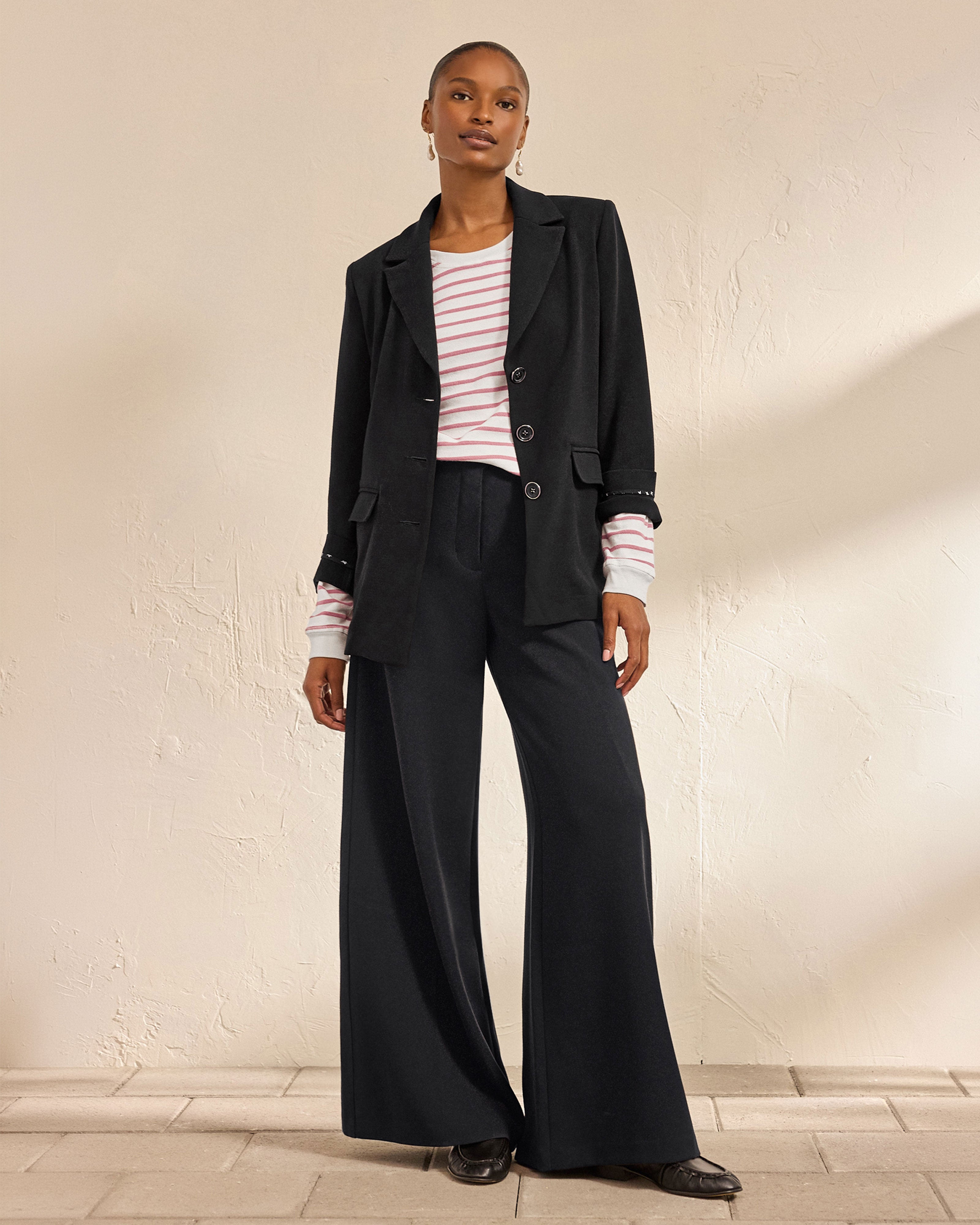 Women's Black Wide Leg Trouser | Toni Trouser – Cabi Clothing
