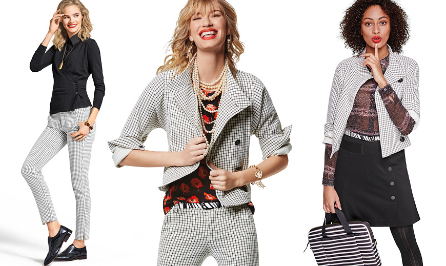 women's windowpane jacket