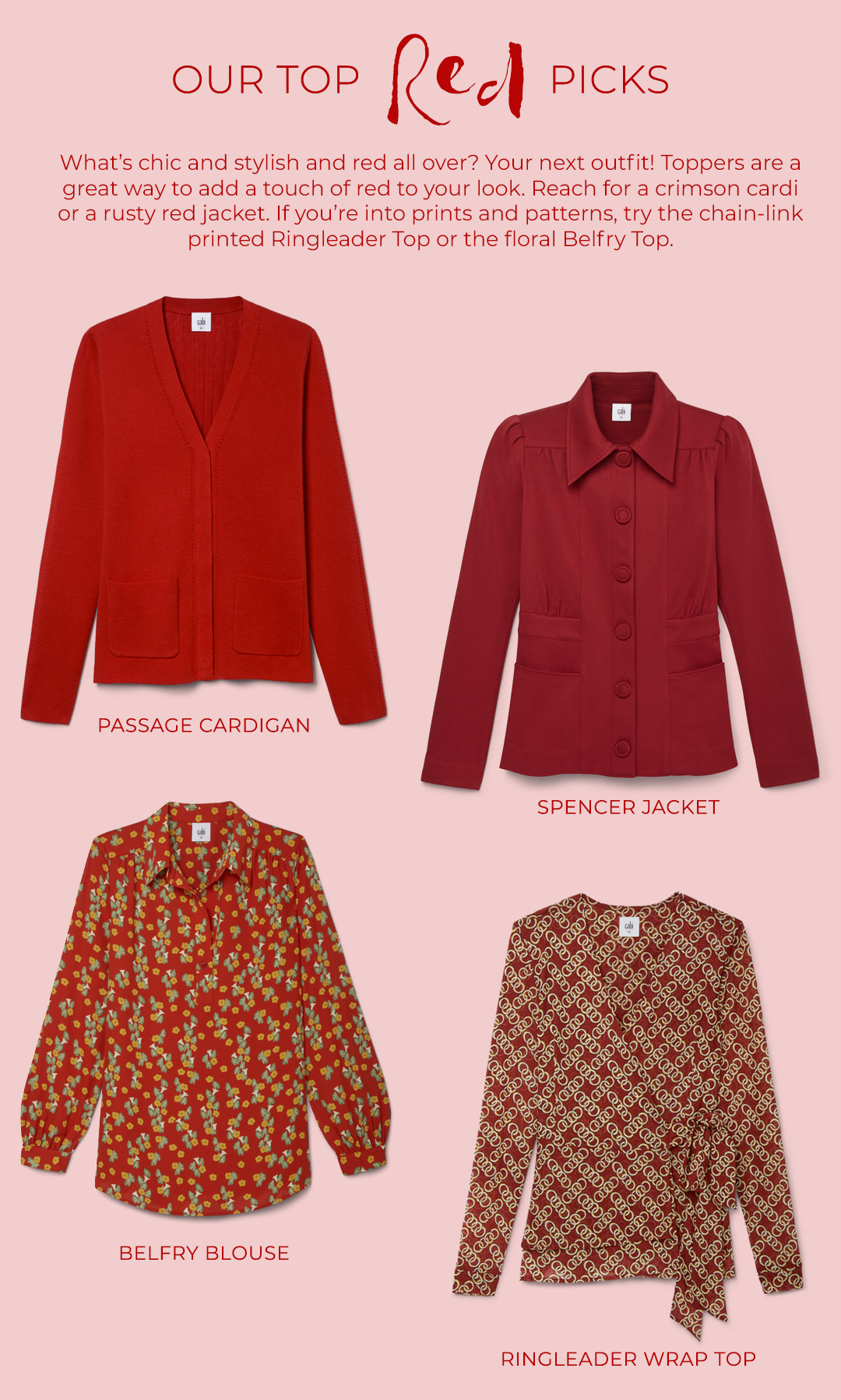 cabi Clothing | Fall 2020 | Red Color Guide